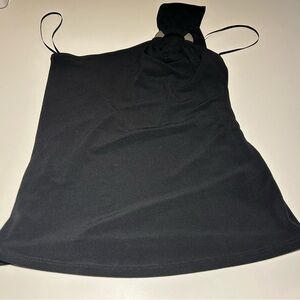 NAF NAF Black One-Shoulder Ring Accent Top